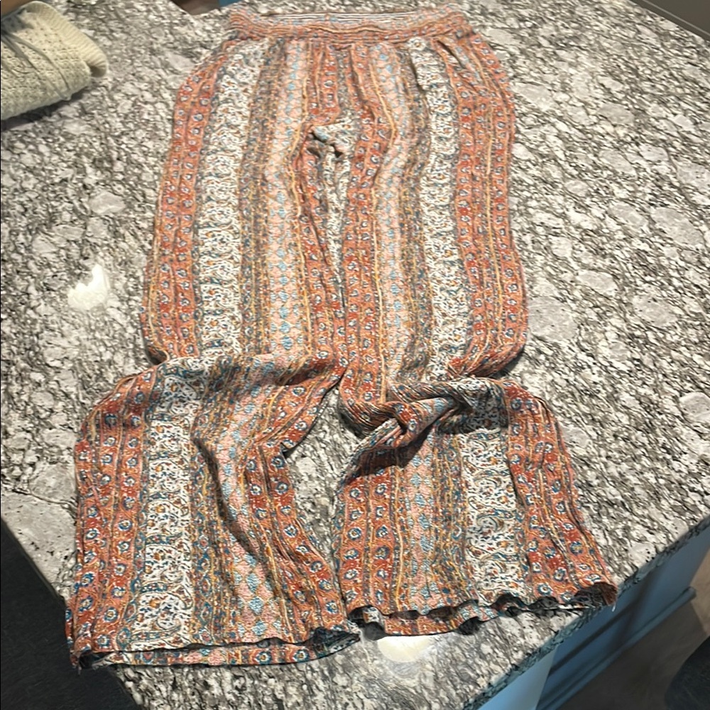 Bohemian Multicolor Wide-Leg Pants